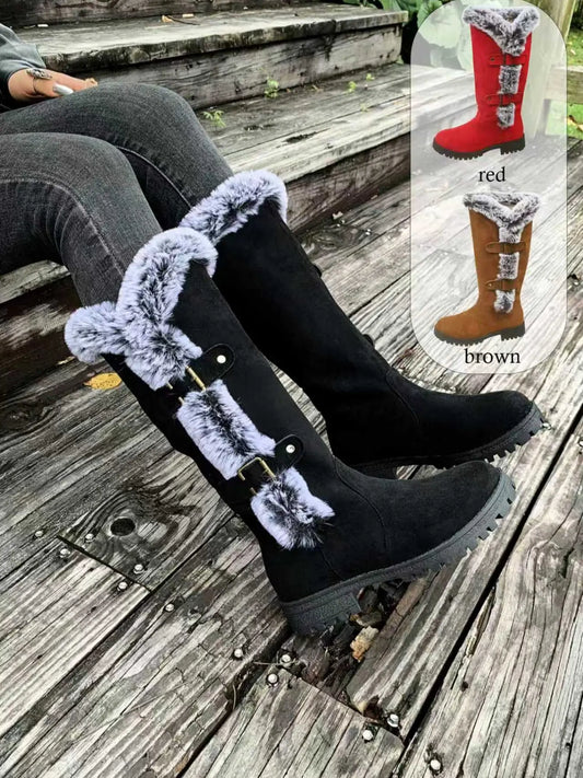 Women's Boots – Round Toe, Non-Slip