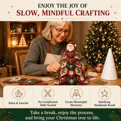 LAST DAY 50% OFF - DIY Quilted Christmas Tree Kit – Handmade Fabric Holiday Tabletop Tree Decor