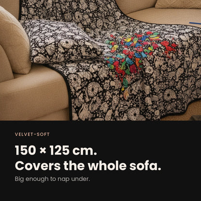 The Coloring Blanket — 150cm Doodle Blanket + 24 Markers
