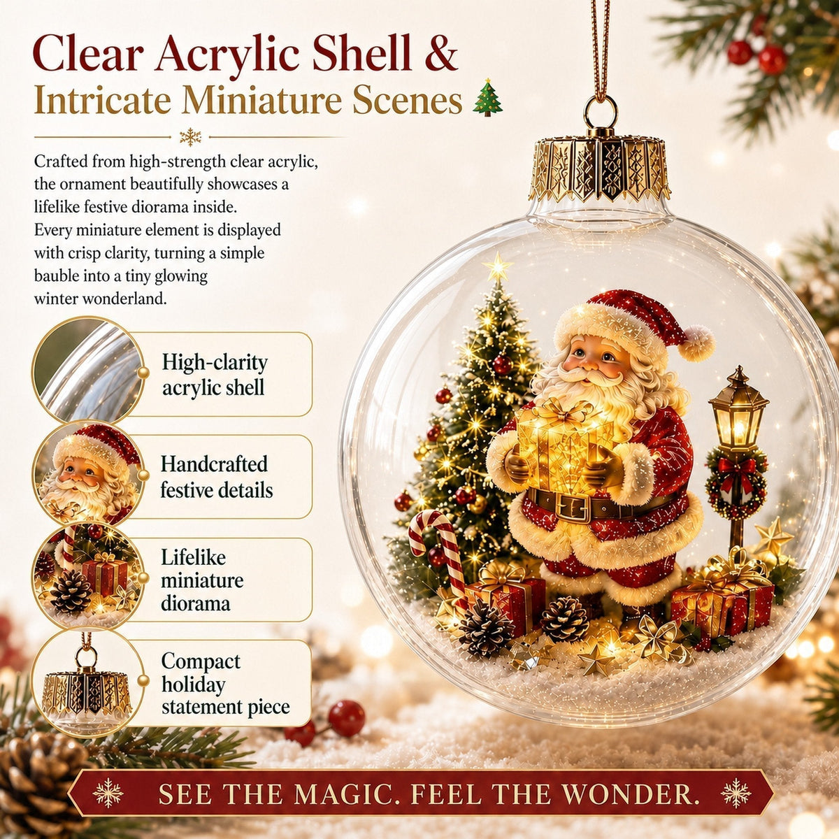 Buy 1 Get 1 FreeGlowing Christmas Diorama Ornament – A Tiny Winter World in the Palm of Your Hand