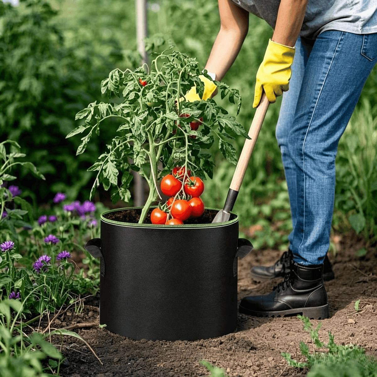 5-Pack 5 Gallon Grow Bags – Heavy Duty Aeration Fabric Pots with Handles for Vegetables, Flowers & Fruits