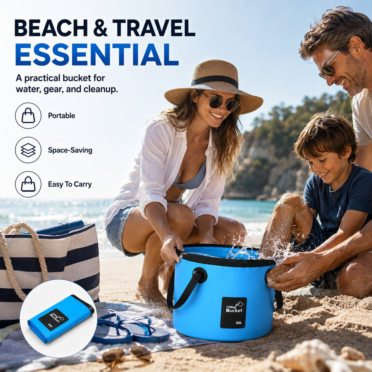 Portable Folding Water Storage BucketYour Go‐Anywhere Water Companion