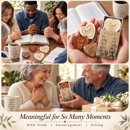 LAST DAY 49% OFF - Christian Pocket Hearts Gift Set – 12 Faith-Filled Keepsakes of Love & Encouragement