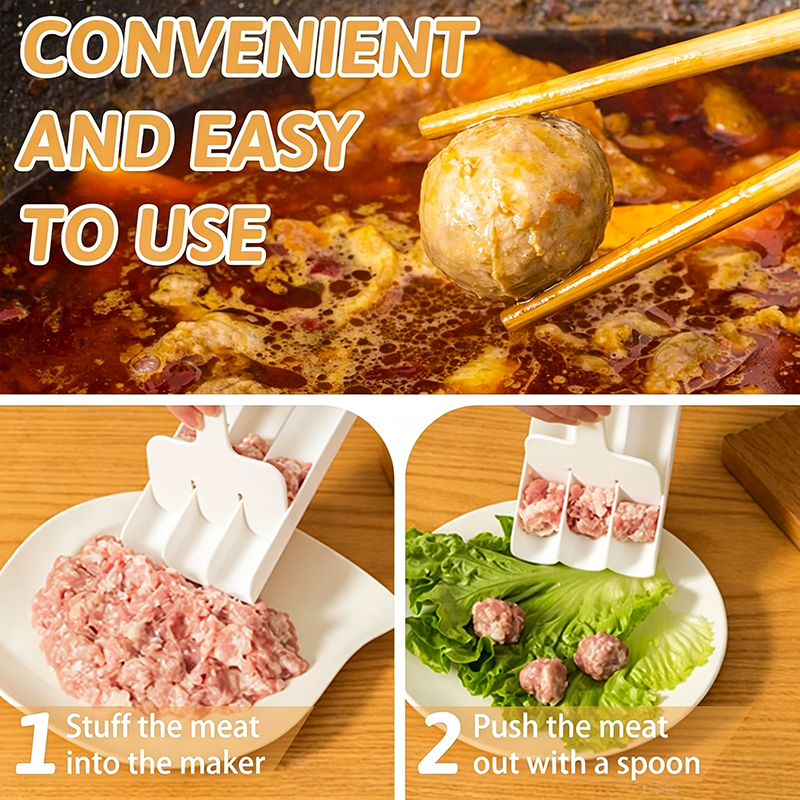 Creative Kitchen Triple Meatball Maker, Meatball Shaper Kitchen Triple Meat Tenderiser Meat Baller