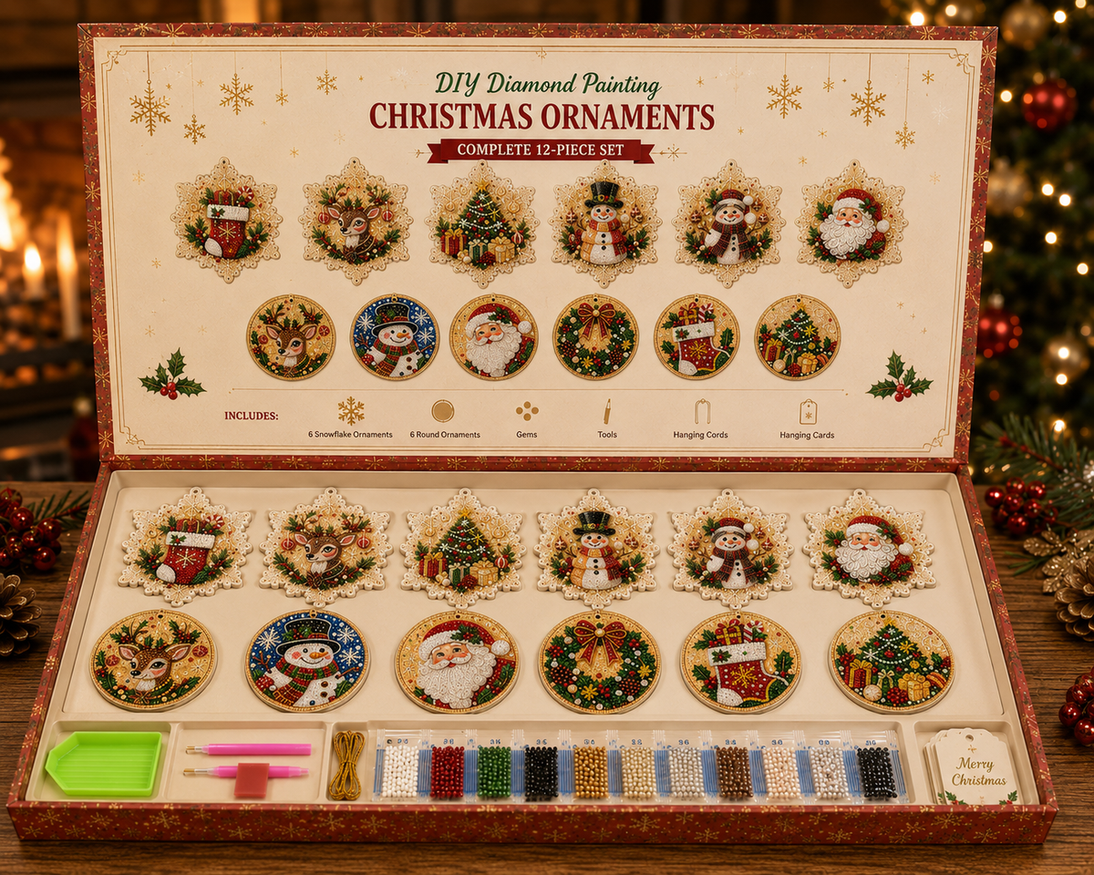 DIY Diamond Painting Christmas Ornaments – 6Pc Set