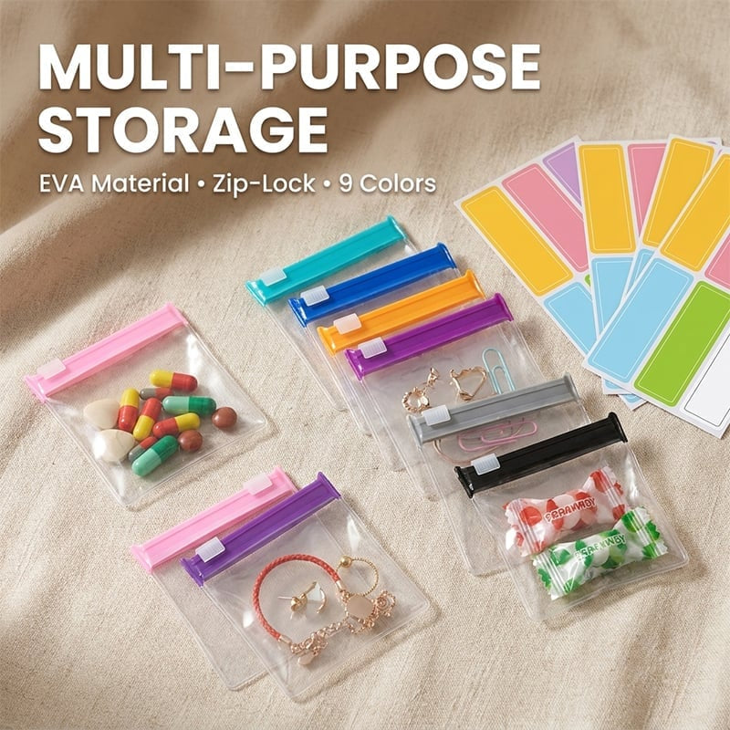 Self-Sealing Zip Storage Bags for Travel & Daily Organization