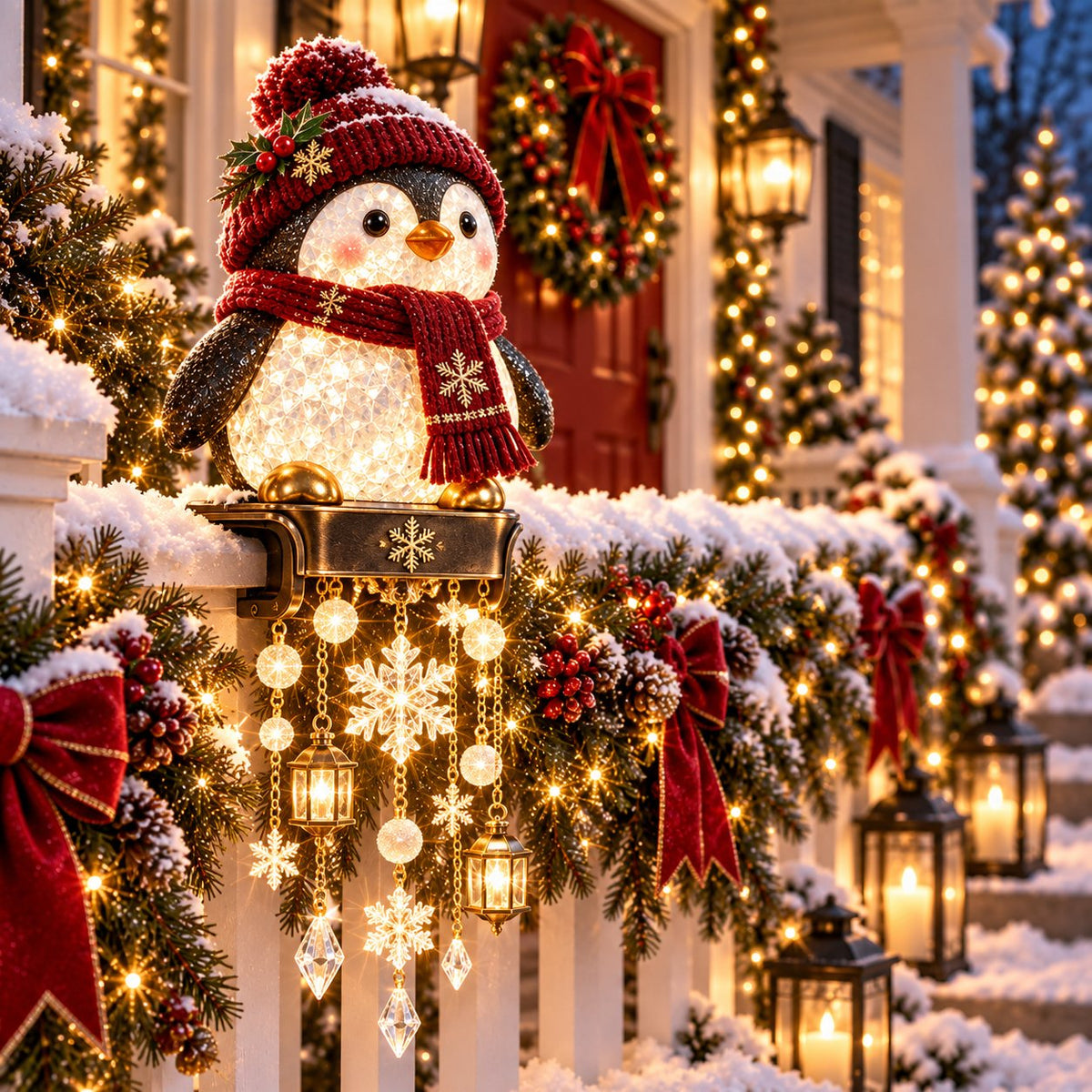 Christmas Porch Railing Lights – 4 Festive Character Designs