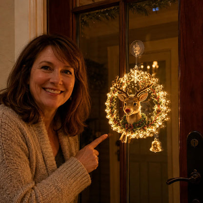 Last Day 50% OFFLighted Christmas Window Decoration with Suction Cup | Warm LED Window Light with Double-Layer Design & Multiple Festive Styles Flat Version