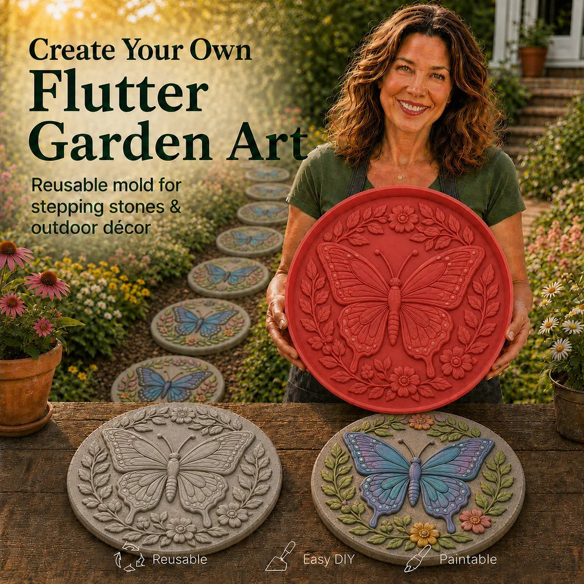 Last-Day Sale - Garden Art Stepping Stone Mold