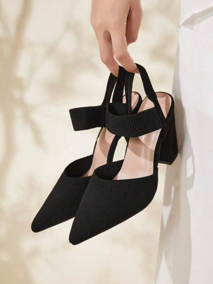 Women's Rubber Sandals – Pointed Toe, Stiletto Heel