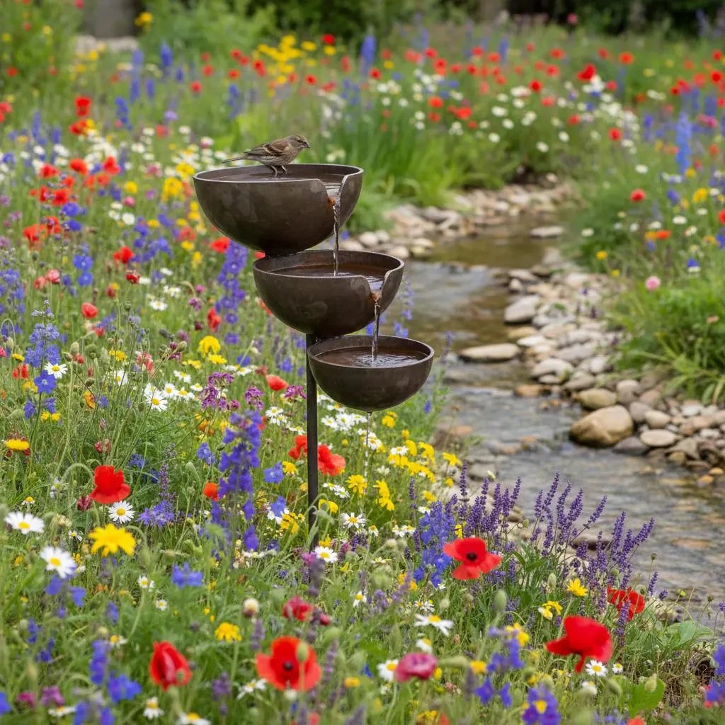 Hot Sale 49% OFFBring Life Back To Your Garden – Peaceful Cascading Rain Catcher Bird Bath For Welcoming Garden Wildlife