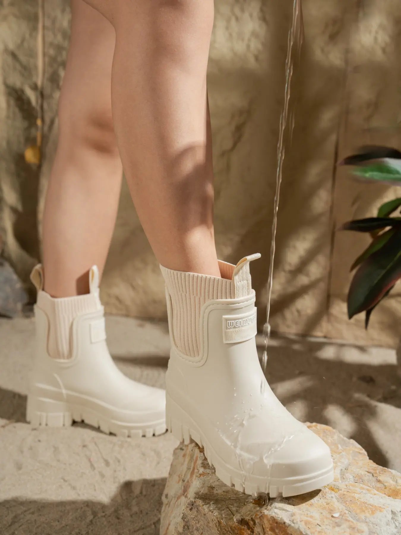 Women's Knit Boots – Chunky Sole, Waterproof