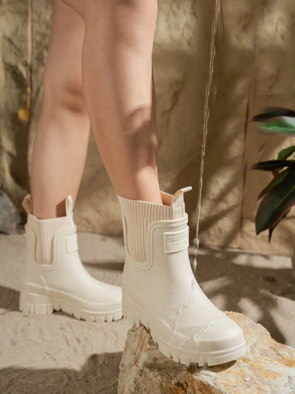 Women's Knit Boots – Chunky Sole, Waterproof