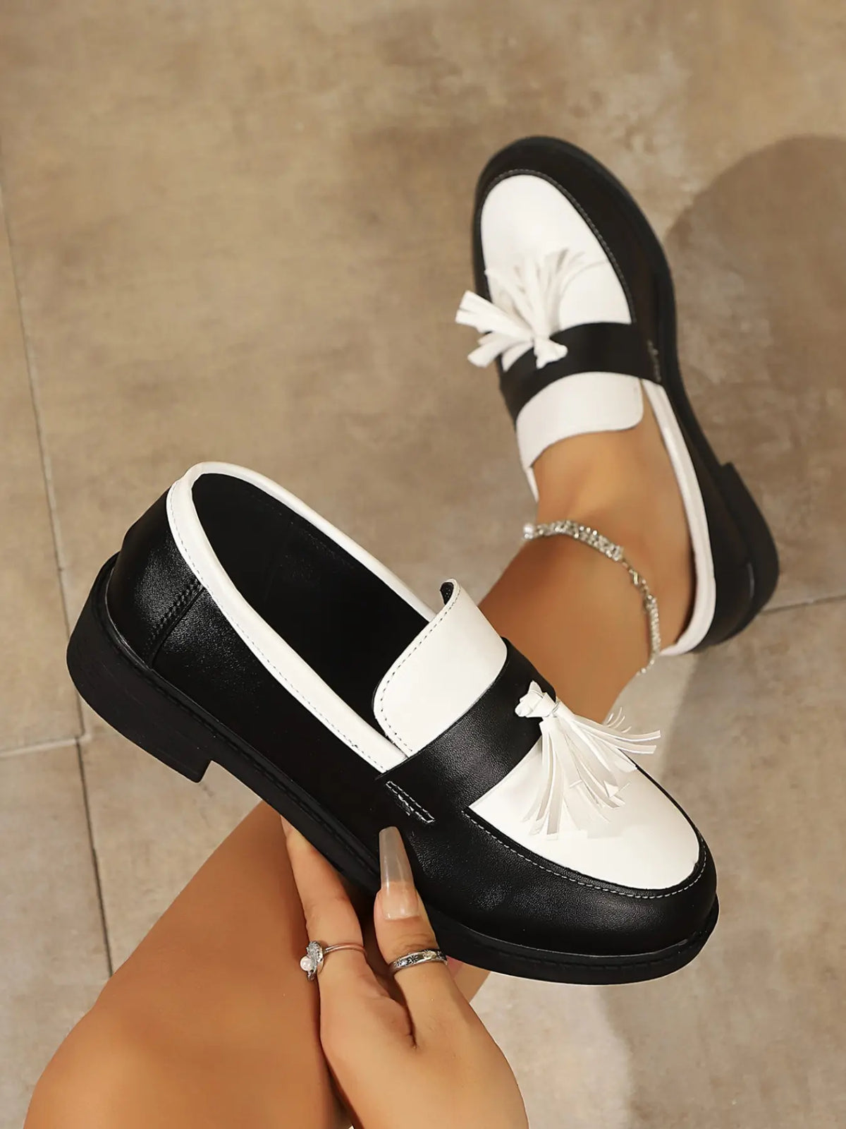 Women's Loafers – Low Heel, Slip-On, Tassel