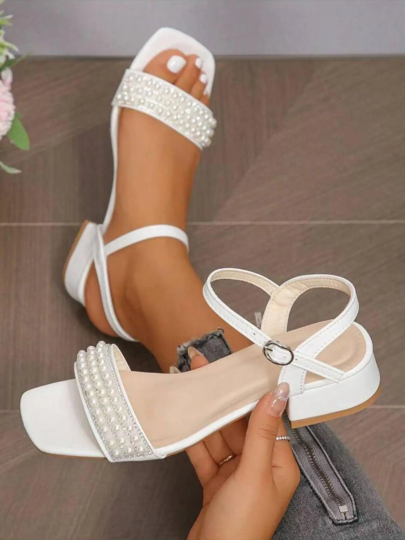 Women's Glitter Sandals – Square Toe