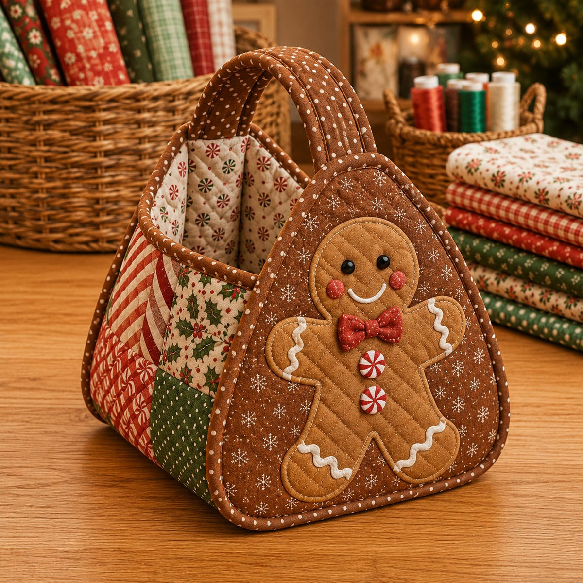 Christmas Quilted Carry Basket – DIY Sewing Kit & Finished Basket