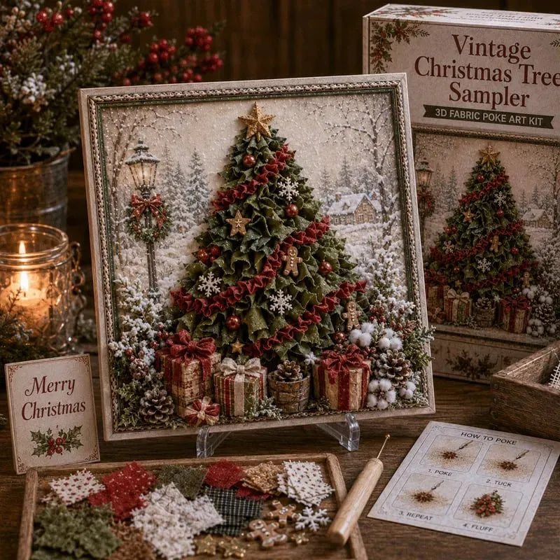 Premium 3D Christmas Fabric Poke Art Kit
