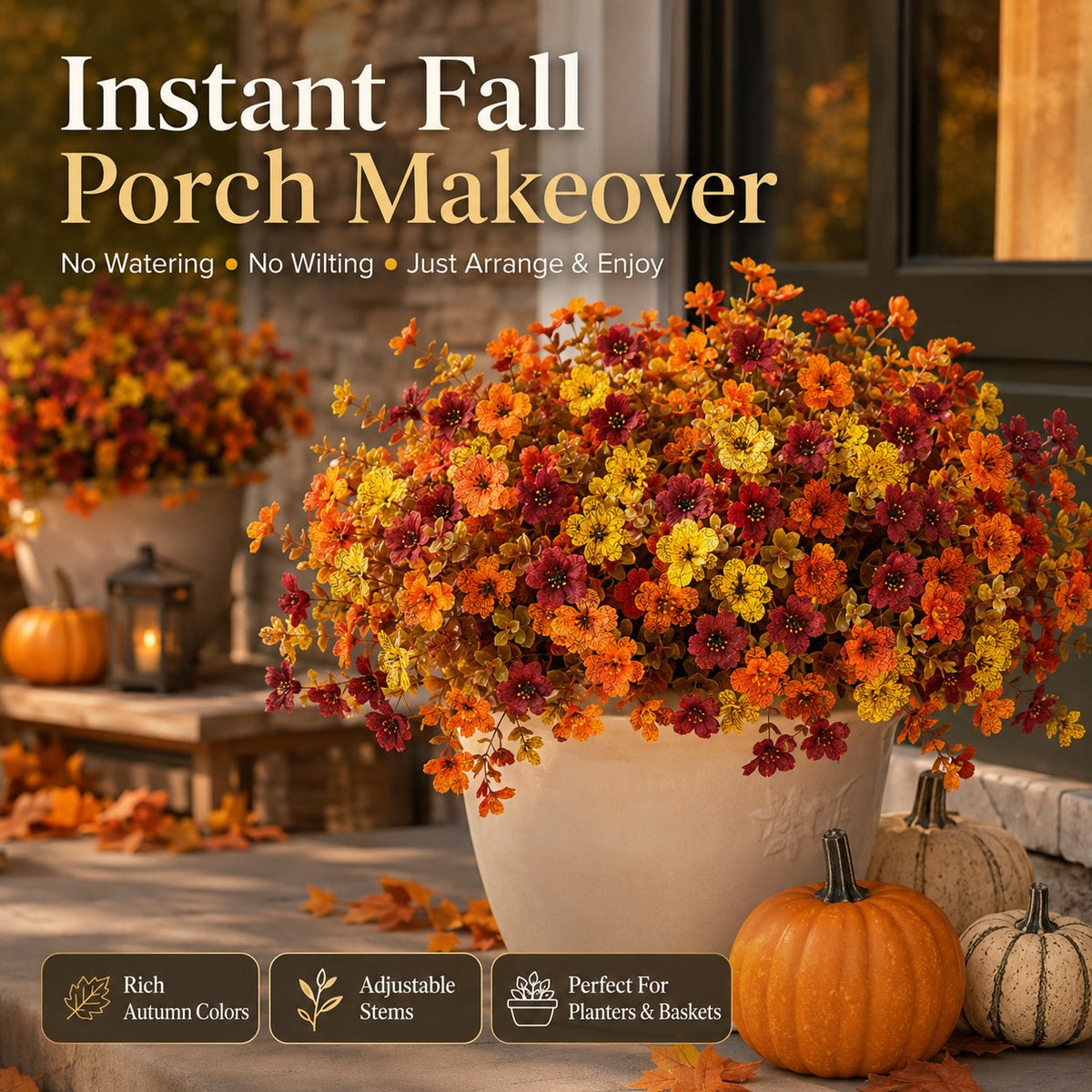 Halloween Early Bird Sale | 49% OFF Fall Porch Faux Flower Bundles