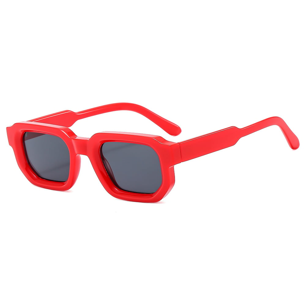 6 - Pack Vintage Rectangle Frame Sunglasses for Men & Women with UV400 Protection