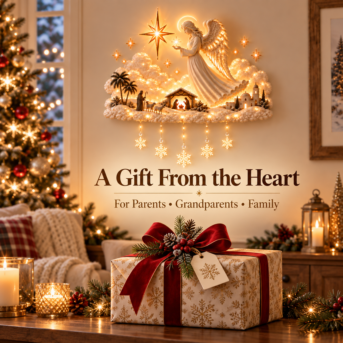 Angel of Bethlehem™ Christmas Blessing Wall Glow