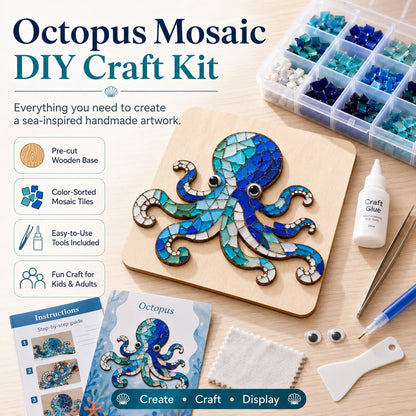 LAST DAY 59% OFF – Octopus Mosaic Kit | Beginner-Friendly DIY Glass Craft with Step-by-Step Instructions