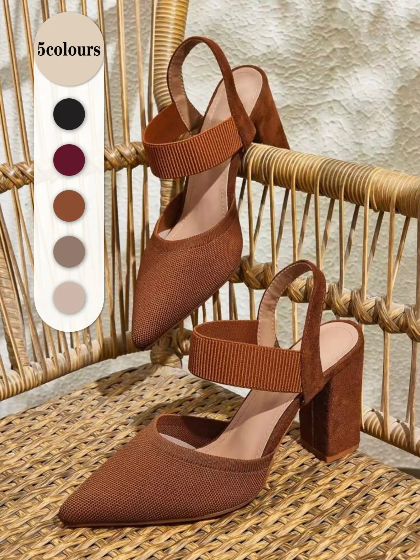 Women's Rubber Sandals – Pointed Toe, Stiletto Heel