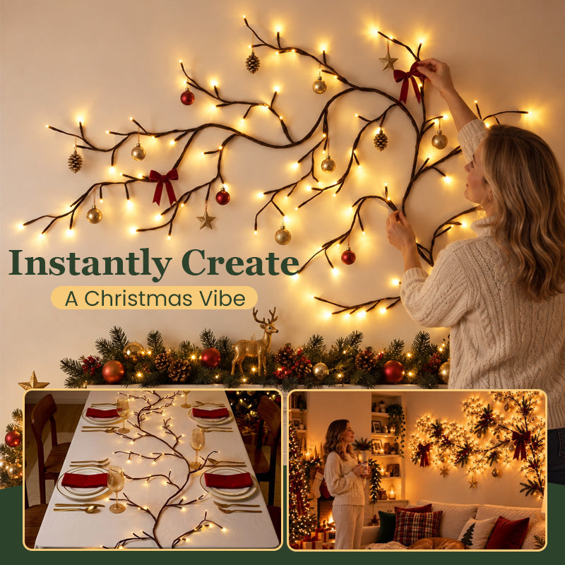 Flexible LED Branch Lights | Remote-Controlled Holiday Wall Decor