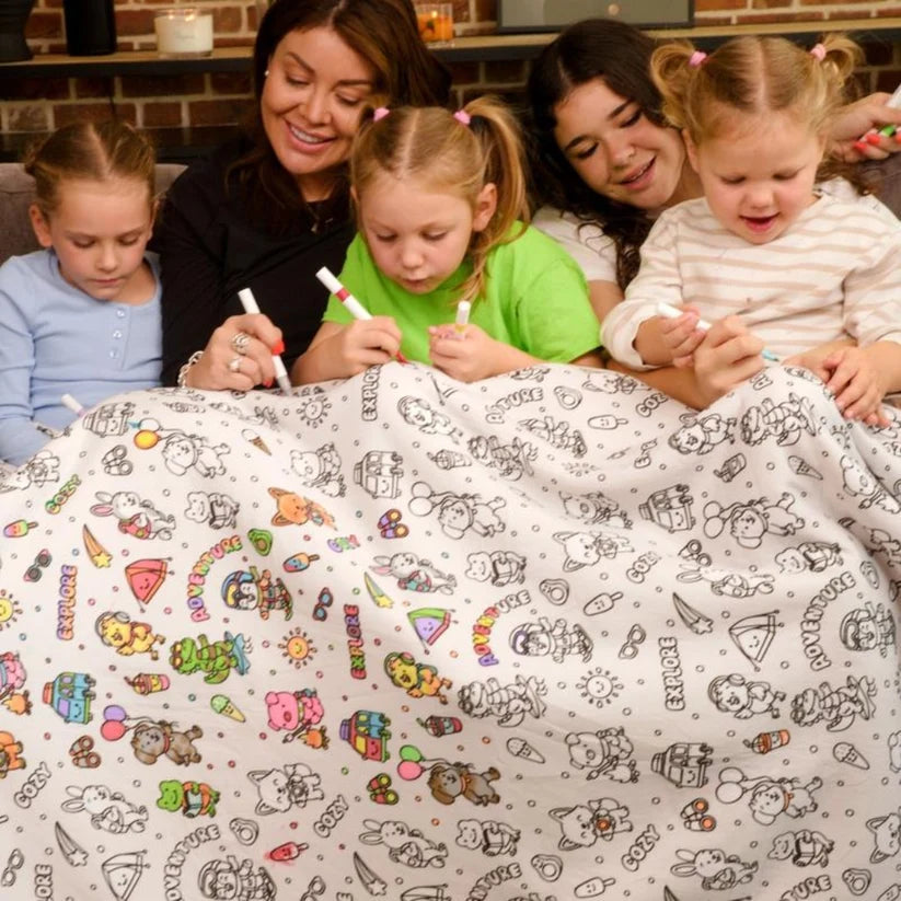 Kids Coloring Blanket Kit