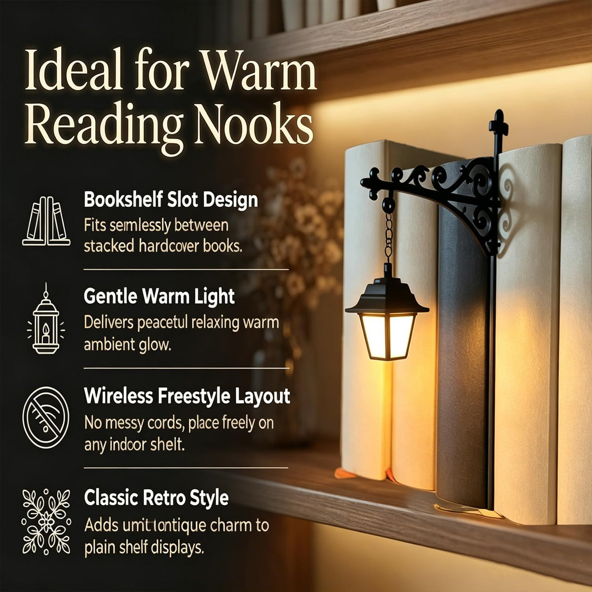 Ghost Bookshelf Lantern for Cozy Reading Corners