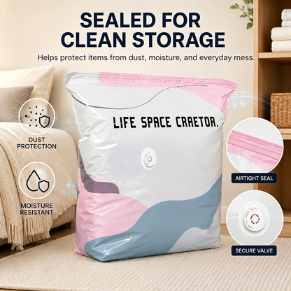 NO-PUMP VACUUM STORAGE BAGS