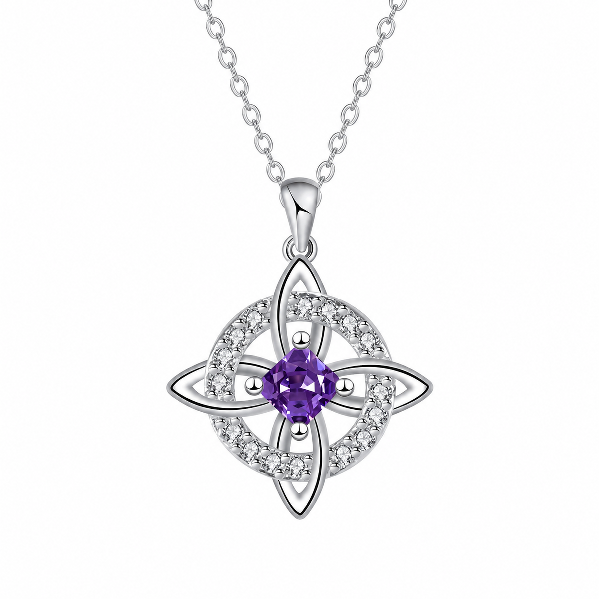 Mystical Birthstone Witches Knot Necklace – Natural CrystalProtect Your Loved Ones