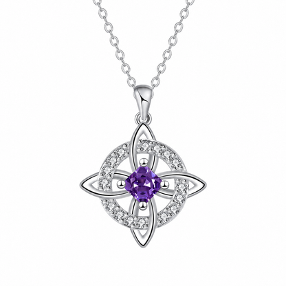 Mystical Birthstone Witches Knot Necklace – Natural CrystalProtect Your Loved Ones
