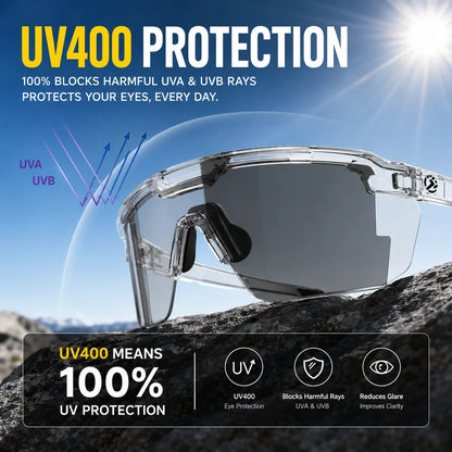 UV400 Photochromic Polarized Safety Glasses