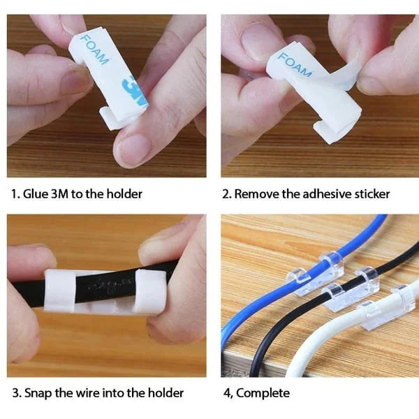 No-Drill Cable Organizer Clips – Strong Hold, Clean Look & Easy Installation