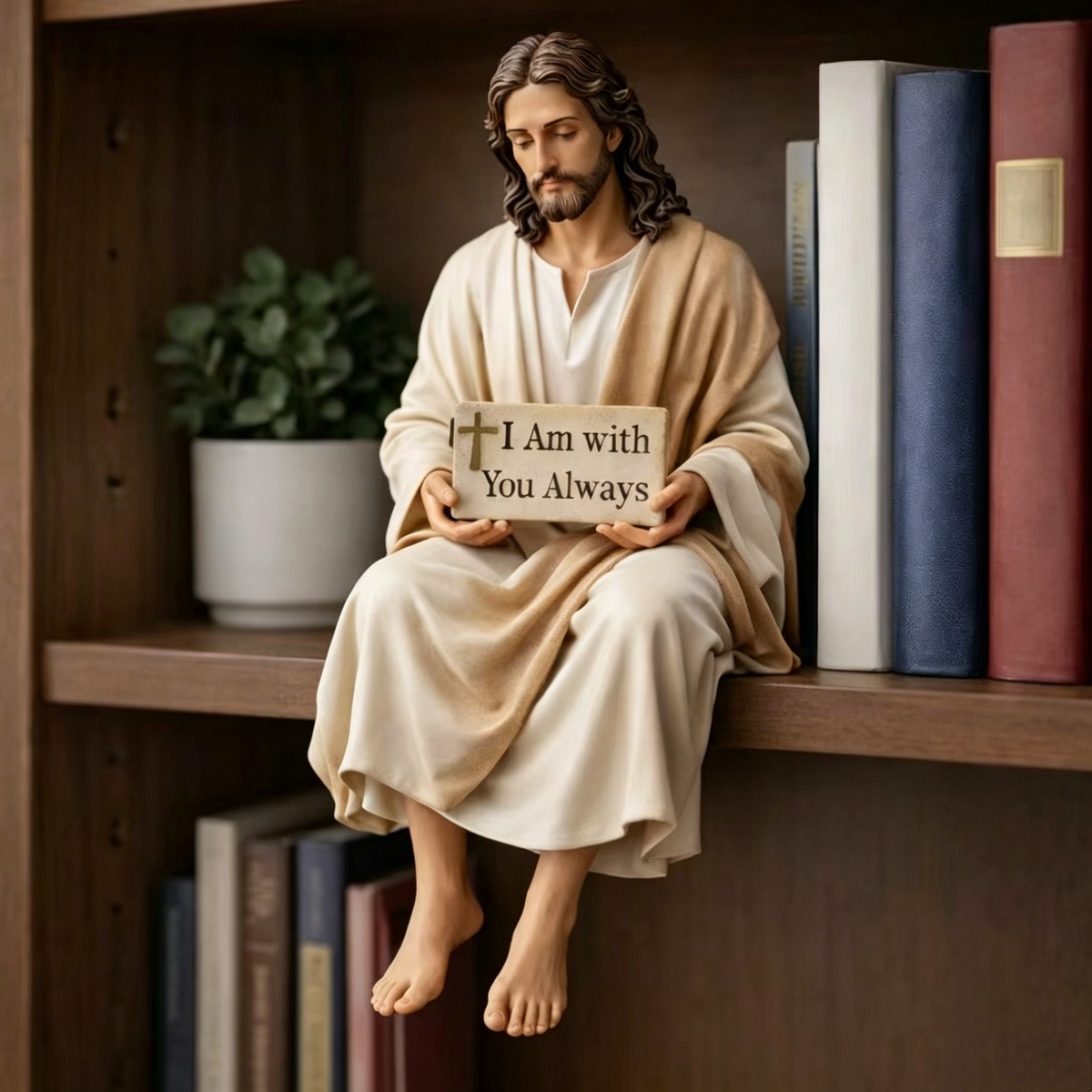 Handcrafted Jesus Figurine – Peaceful Faith-Inspired Desk Decor