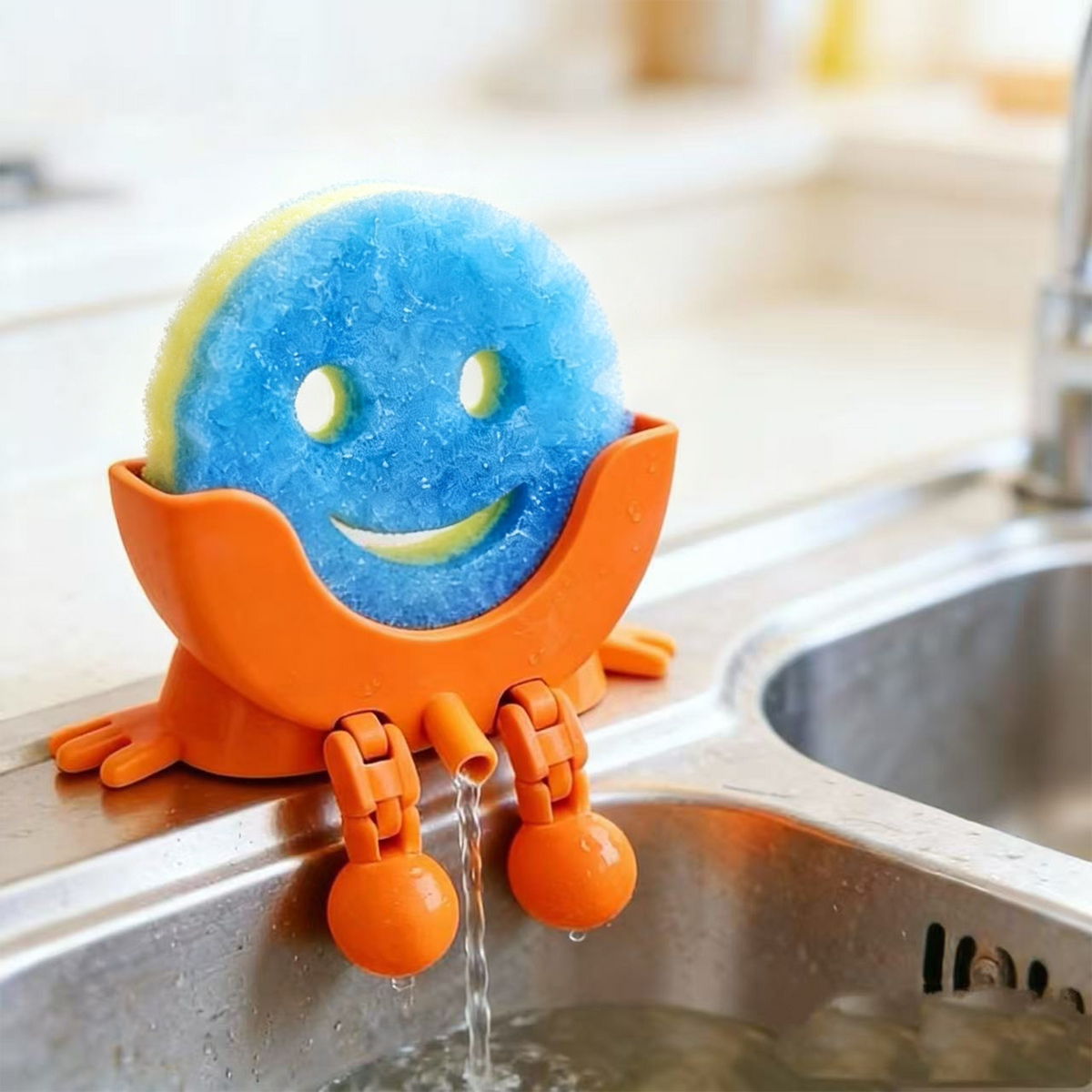 Smiley face sponge drainer - Keeps Your Sink Clean & Dry