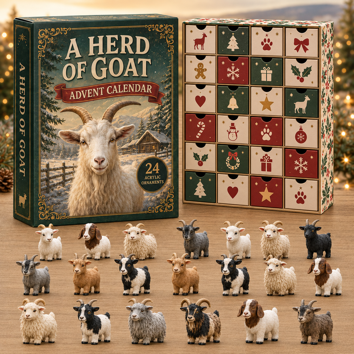 24 Days of Goats Advent Calendar – 24 Collectible Acrylic Goat Charms
