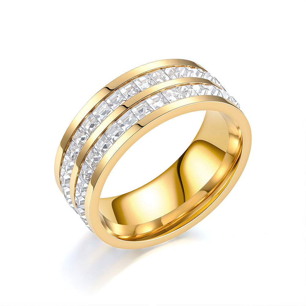 Rotating Crystal Ring, Relieves Anxiety, Symbolizes Vows & Luck, Waterproof & Fade-Resistant