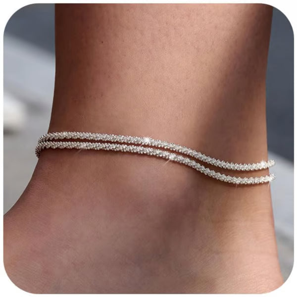 Minimalist Layered Shiny Anklet For Women