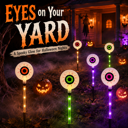 Solar-Powered Halloween Eyeball Yard Lights – 6-Piece Glowing Stake Set