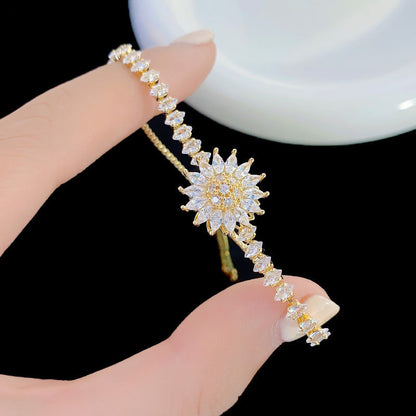 Chic Sunflower Bracelet – Adjustable, Sparkling & Perfect for Any Occasion