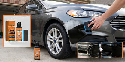 2026 New Upgrade! Plastic Restorer for Cars – Interior Trim Cleaner, Stain Remover & Deep Black Shine Restoring Spray