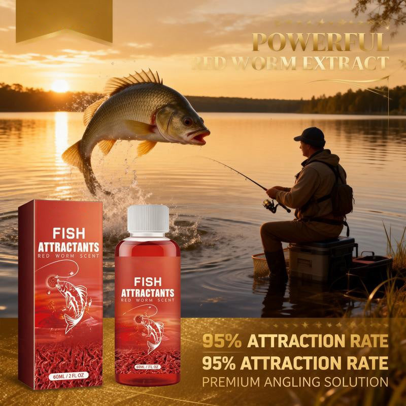 Angler's Secret Concentrated Red Worm Fishing Attractant – Draw More Fish, Faster Bites