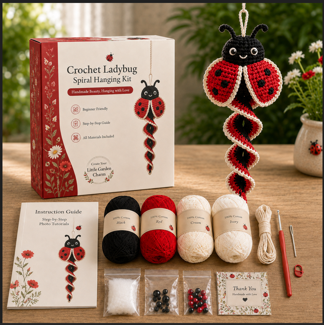 Buy 3 Get 1 FreeCrochet Spiral Hanging Kit – Beginner-Friendly DIY Garden Animal Decor