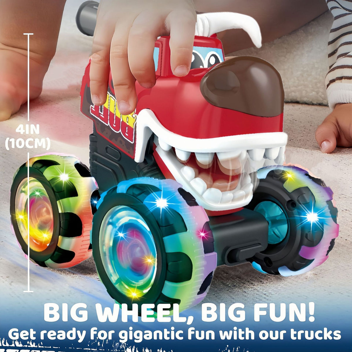 Hot Selling Light-Up Monster Truck – Press & Go Stunt Car for Kids