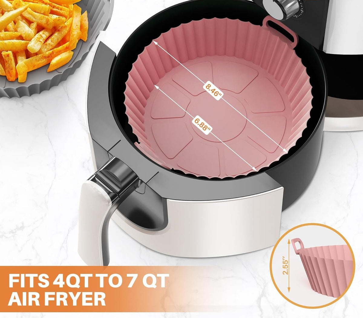 6-Piece Silicone Air Fryer Baking Tray Set – Non-Stick, Reusable & Easy to Clean