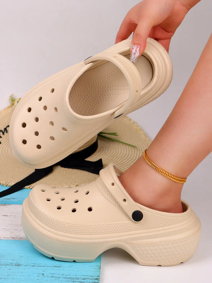 Women's Sandals – Cut-Out, Chunky Sole, Slip-On