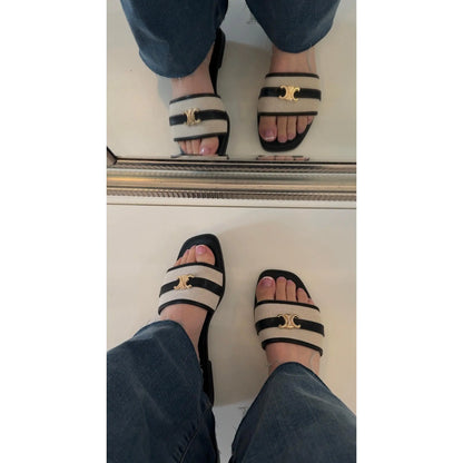 Women's Sandals – Square Toe, Slip-On
