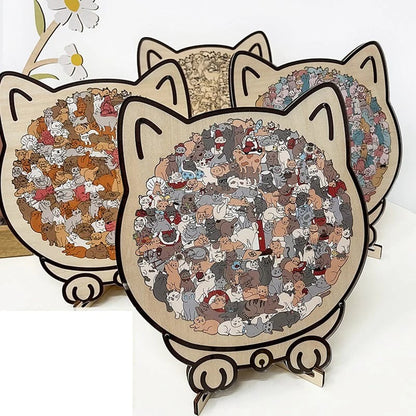 LAST DAY 50% OFF - Cute Cat and Dog Puzzle – A Wooden Work of Art You Can Build