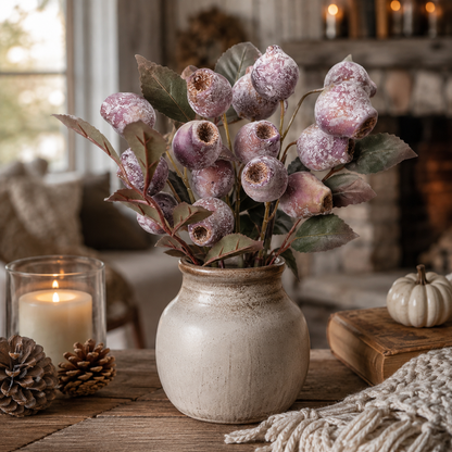 Rustic Artificial Seed Pod Bouquet – 3 Decorative Stems for Cozy Home Decor